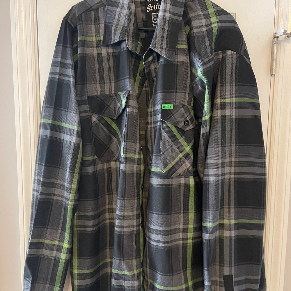 DIXXON Plaid Flannel with Green and Black Accents
